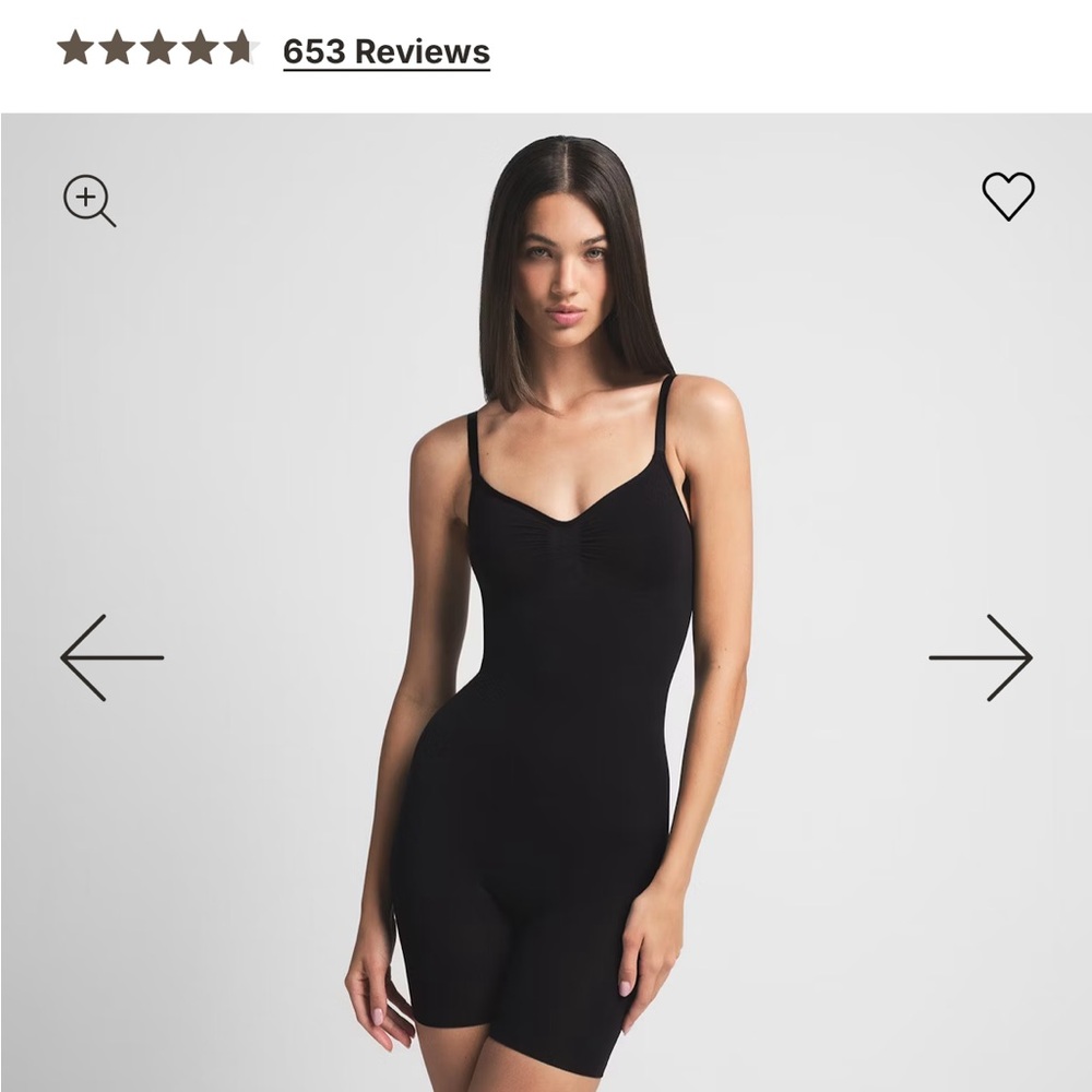 Skims Seamless Sculpt Mid-Thigh Bodysuit Onyx Size M‎ - Picture 2 of 15